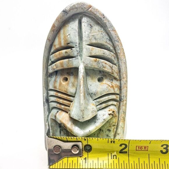 *Rare* Six Nations Iroquois False Faces SIGNED Soapstone Sculpture - Picture 11 of 13